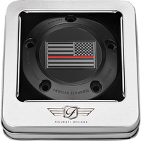 FIGURATI DESIGNS Timing Cover 5 Hole Red Line American Flag Black FD75TC5HBLK