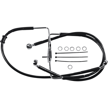 DRAG SPECIALTIES Brake Line +6" Black XL