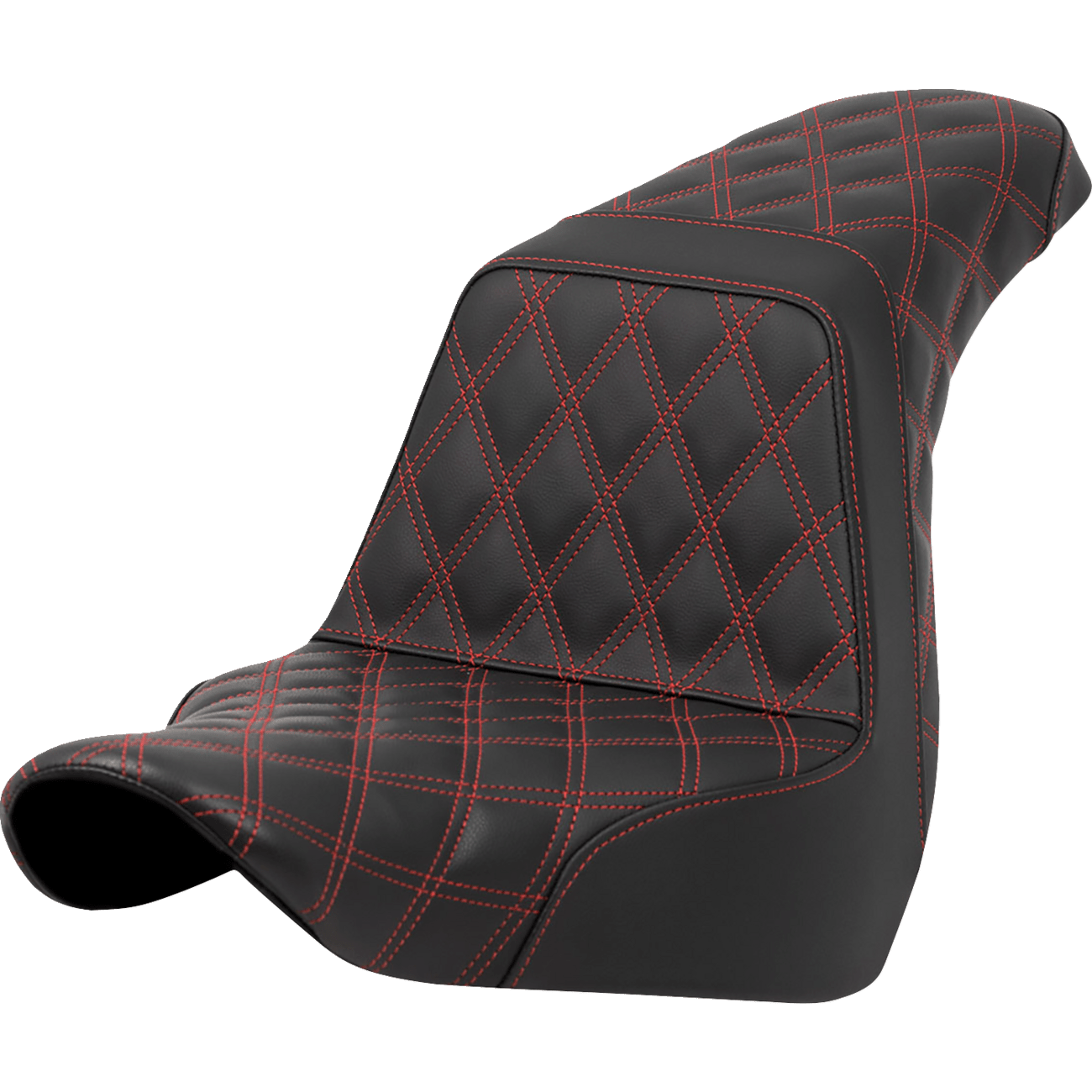 SADDLEMEN Step-Up Seat Full Lattice Stitch Red Stitch FXLR/FLSB '18-'21 A81829175RED