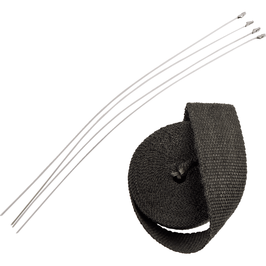 DRAG SPECIALTIES Exhaust Heat Wrap Kit with Ties Black 2" x 25'