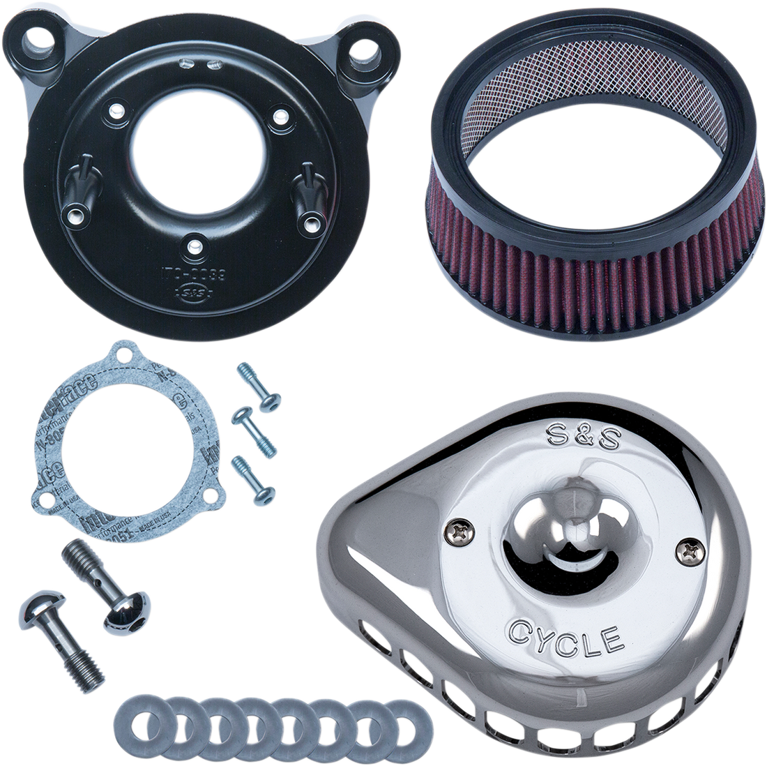 S&S CYCLE Mini Teardrop Stealth Air Cleaner Kit Chrome 1700437