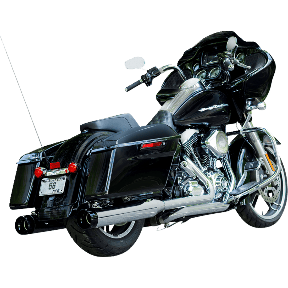 S&S CYCLE 4-1/2" MK45 Performance Mufflers Chrome with Black Thruster 5500619