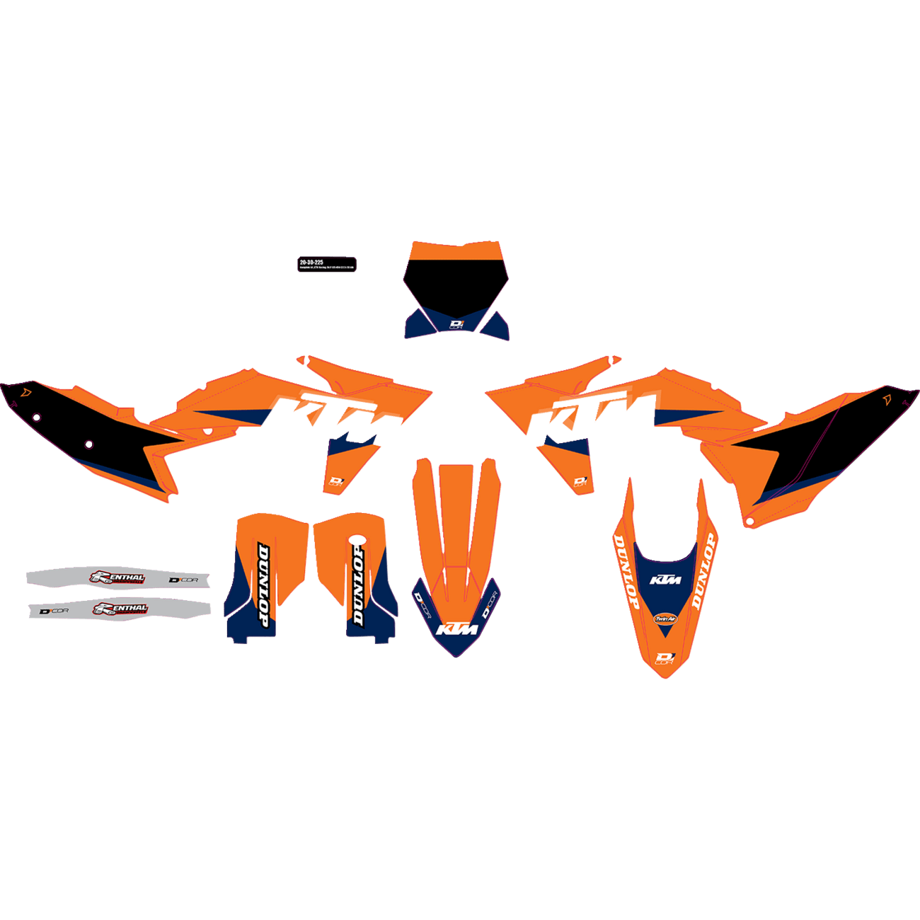 D'COR VISUALS Graphic Kit Black KTM Racing 2030225