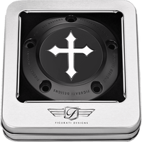 FIGURATI DESIGNS Timing Cover 5 Hole Cross Black FD41TC5HBLK