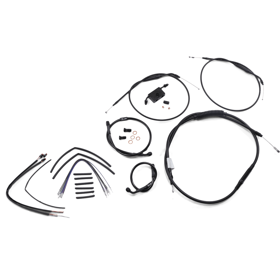 BURLY BRAND Handlebar Cable and Brake Line Kit Extended Sportsters 12" T-Bar Handlebars ABS B301266