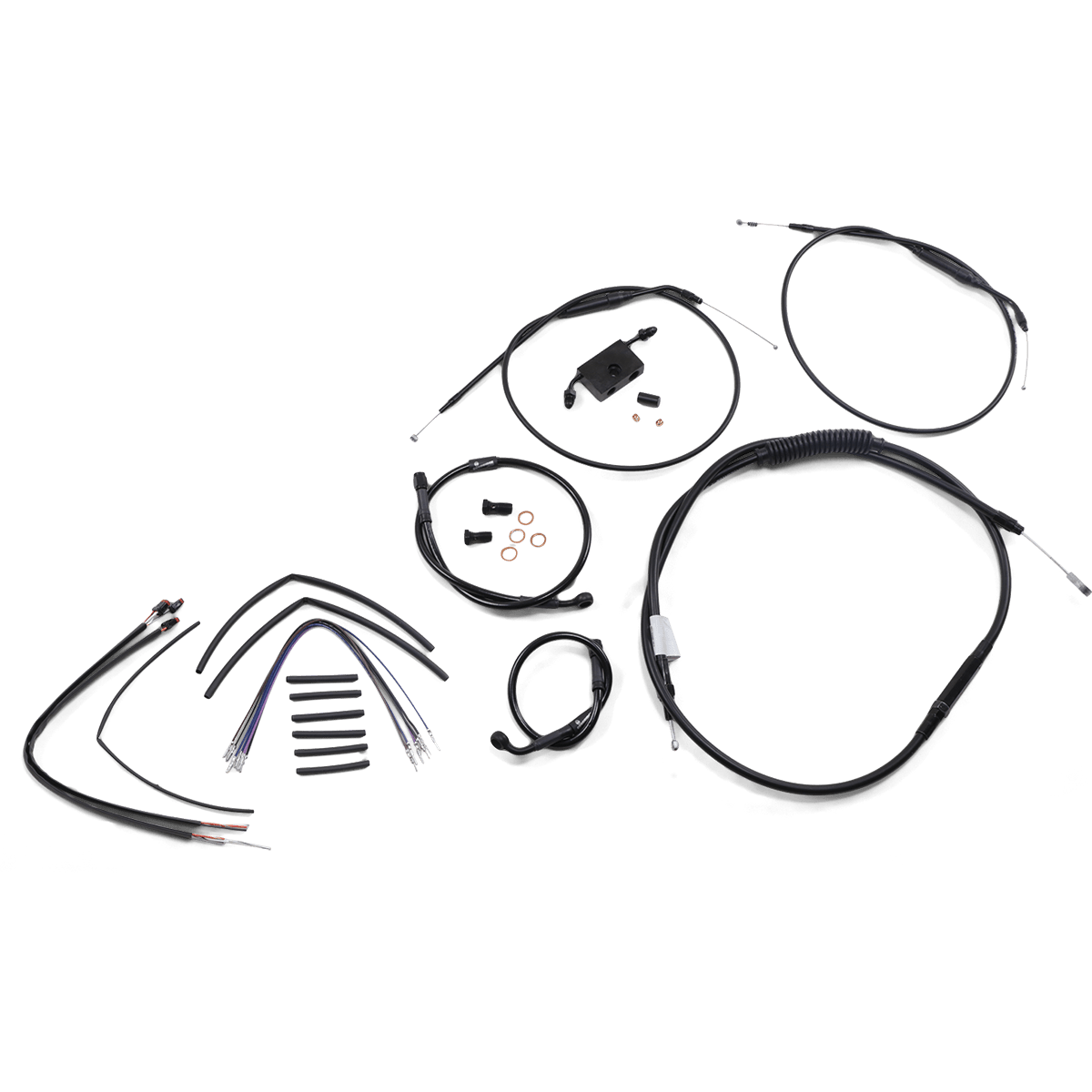 BURLY BRAND Handlebar Cable and Brake Line Kit Extended Sportsters 12" T-Bar Handlebars ABS B301266