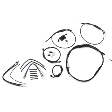 BURLY BRAND Handlebar Cable and Brake Line Kit Extended Sportsters 12" T-Bar Handlebars ABS B301266