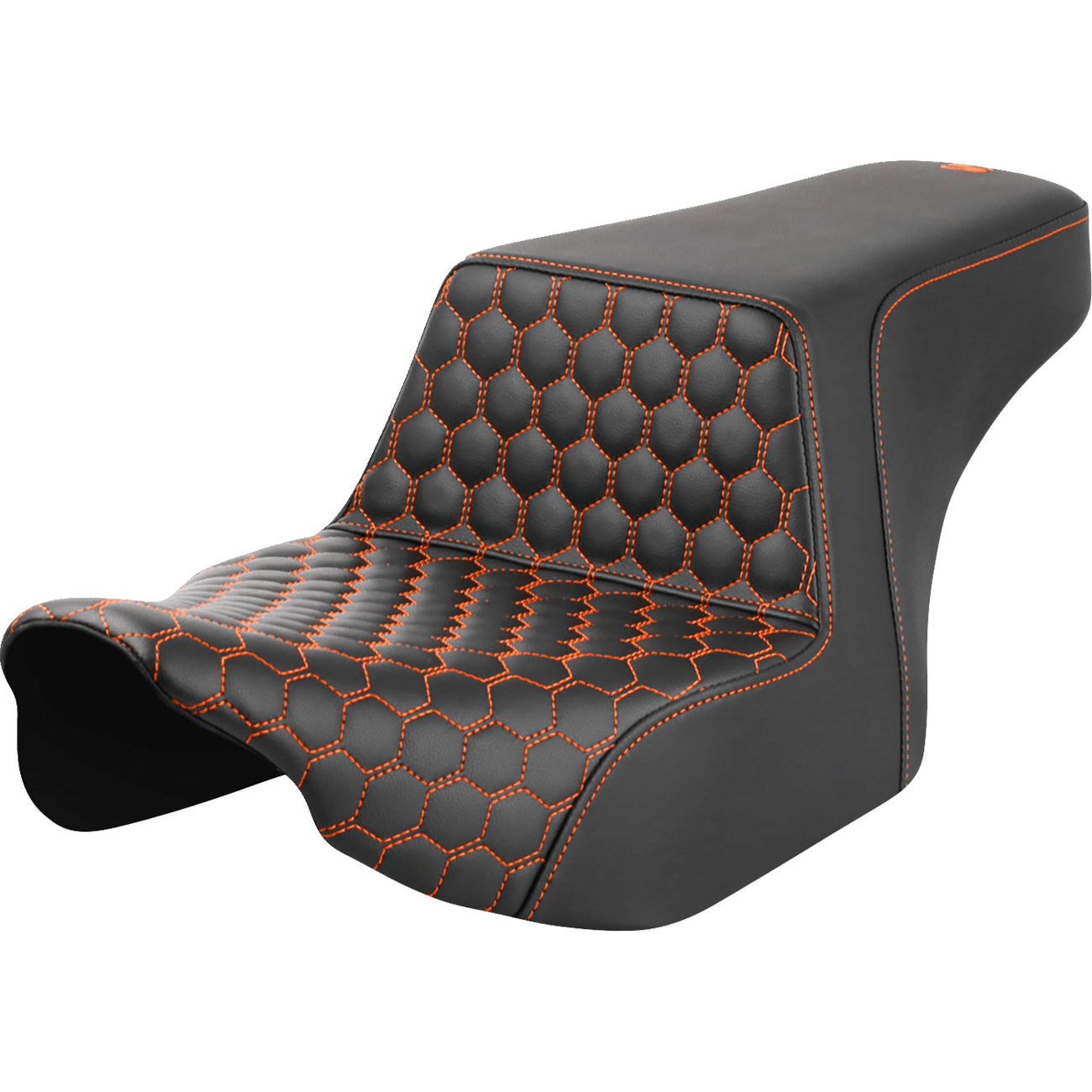 SADDLEMEN Step-Up Seat Front Honeycomb Orange Stitching FL '23-'24