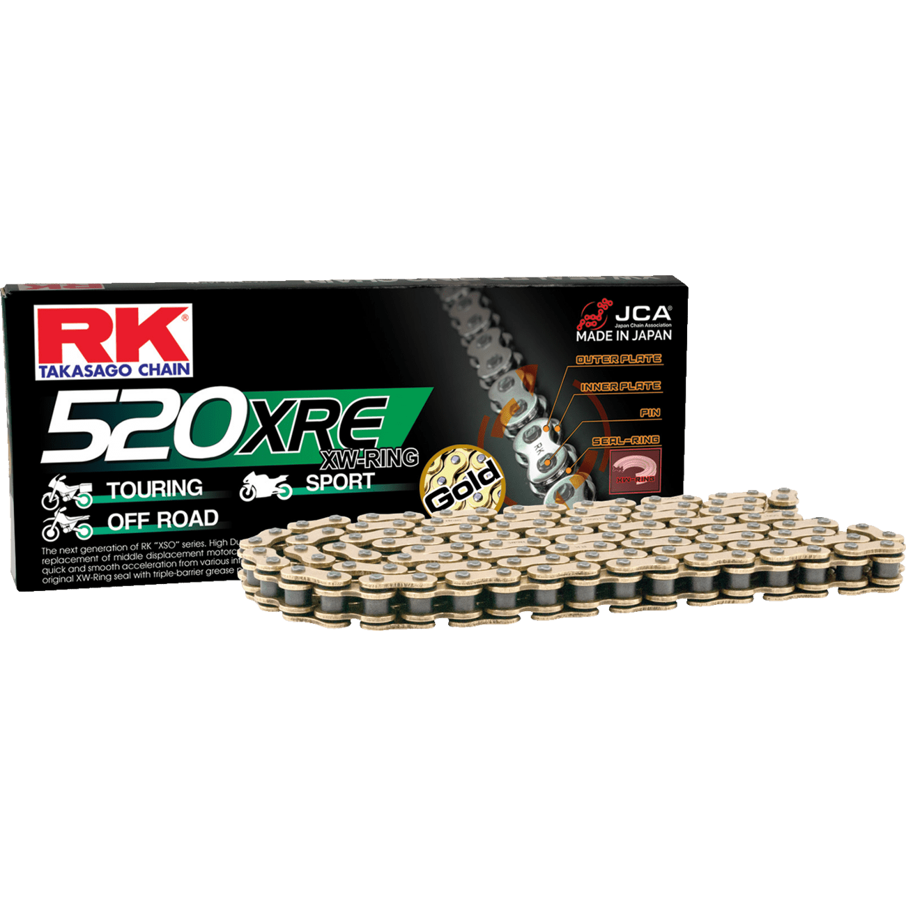 RK 520 XRE Drive Chain 110 Links Gold GB520XRE110