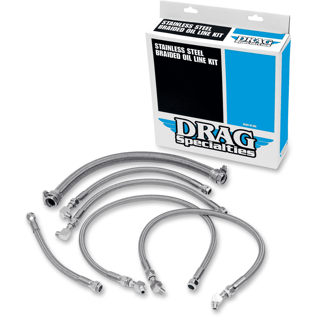 DRAG SPECIALTIES Oil Line Kit Stainless Steel Softail