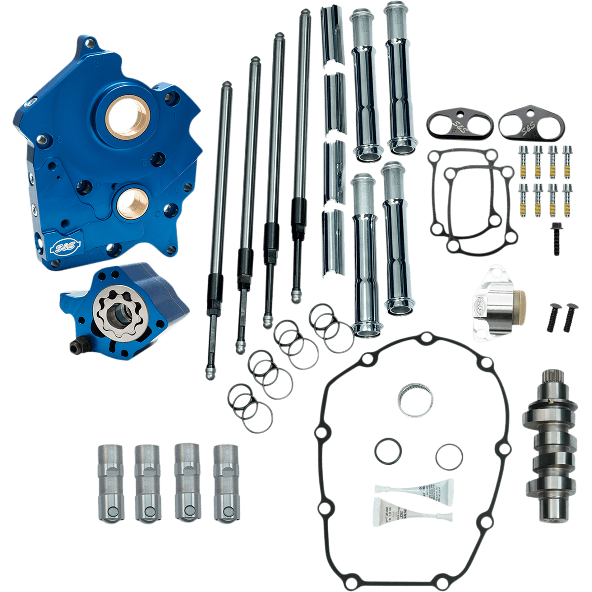 S&S CYCLE Cam Chest Kit with Plate Chain Drive Water Cooled 475 Cam Chrome Pushrods M8 3101000B