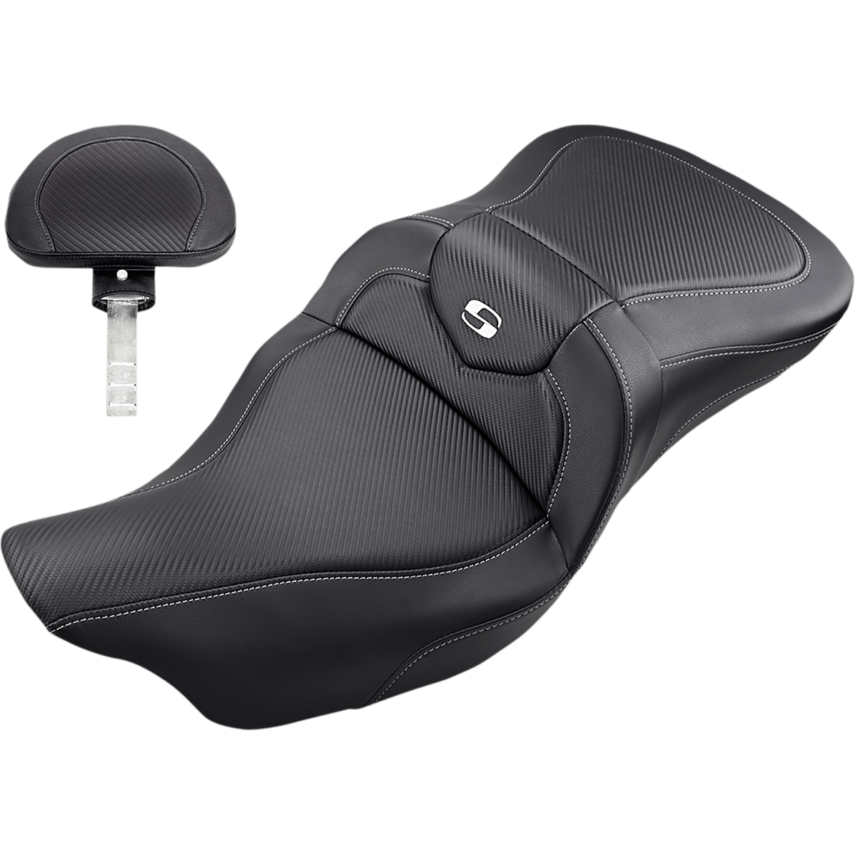 SADDLEMEN Roadsofa™ Seat Carbon Fiber with Backrest '08-'23 FL 80807B185BR