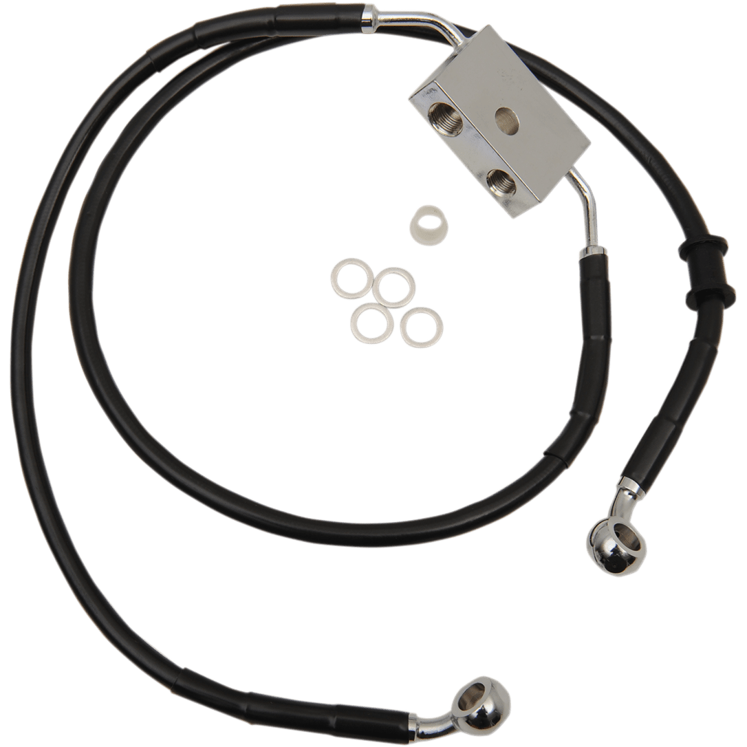 DRAG SPECIALTIES Brake Line Front +2" Black XL