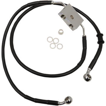 DRAG SPECIALTIES Brake Line Front +4" Black XL