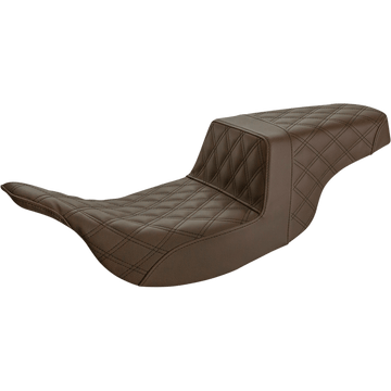 SADDLEMEN Step-Up Seat Full Lattice Stitch Brown 89707175BR