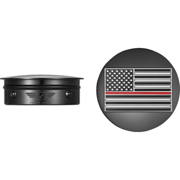 FIGURATI DESIGNS Swing Arm Covers Red Line American Flag Custom Black Reversed FD75AFRLBLK