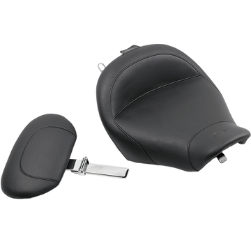 MUSTANG Wide Solo Seat With Backrest Vintage Black Smooth Road King '97-'07 79100