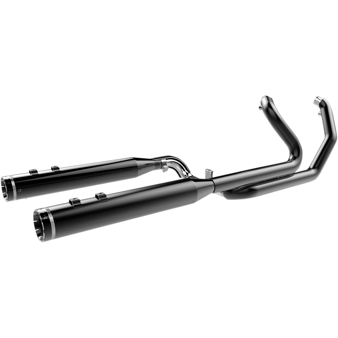 KHROME WERKS 2:2 Dominator Exhaust System Black '09-'16 FL With 4-1/2" Muffler 200830