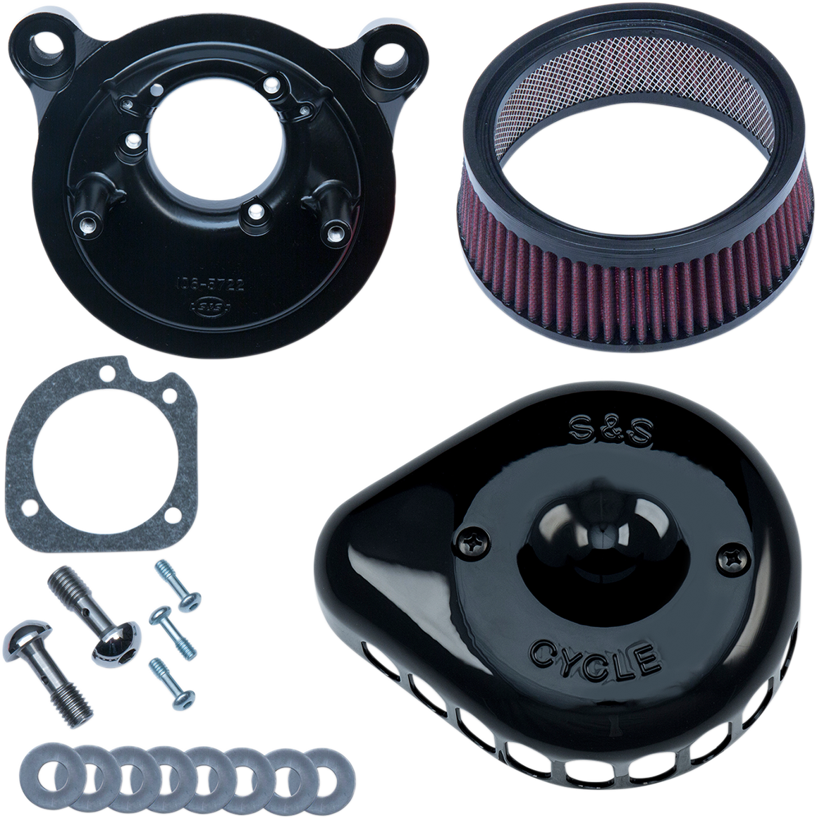 S&S CYCLE Mini Teardrop Stealth Air Cleaner Kit Gloss Black 1700442