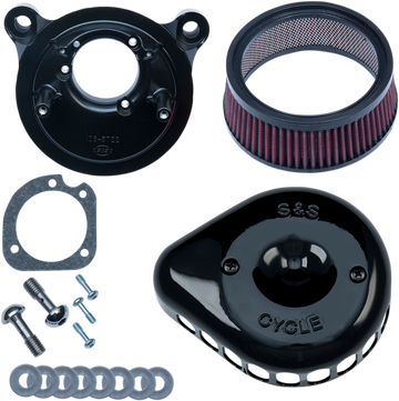 S&S CYCLE Mini Teardrop Stealth Air Cleaner Kit Gloss Black 1700442