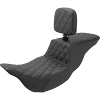 SADDLEMEN Tour Step-Up Seat Rider Backrest Full Lattice Stitch FL '08-'23 80807B195BR