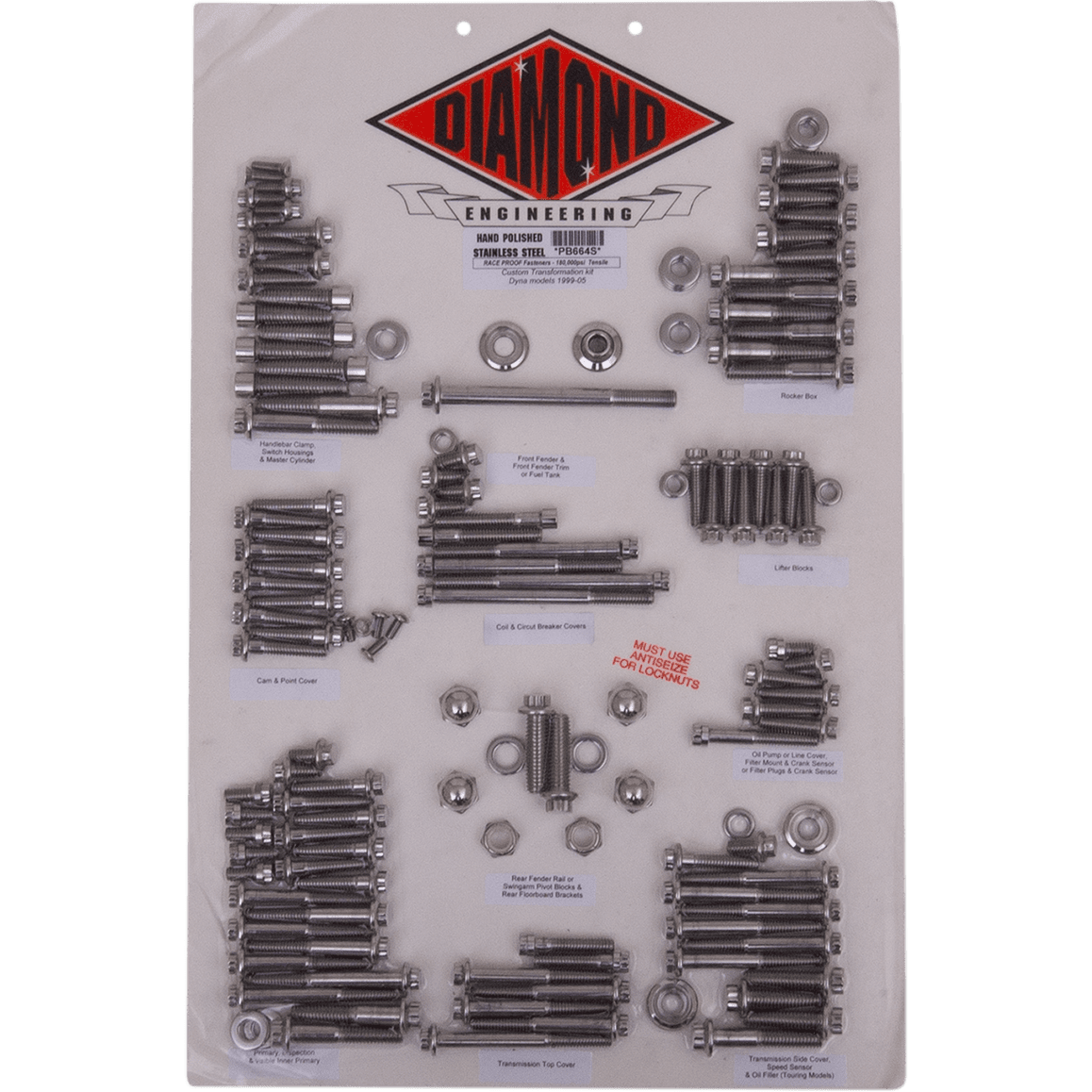 DIAMOND ENGINEERING Fastener Kit Custom/Transformation 12-Point PB664S