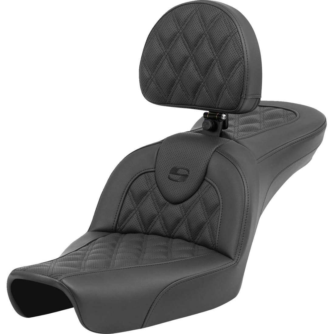 SADDLEMEN Roadsofa™ Seat Lattice Stitch with Backrest FXD '96-'03 89604182BR