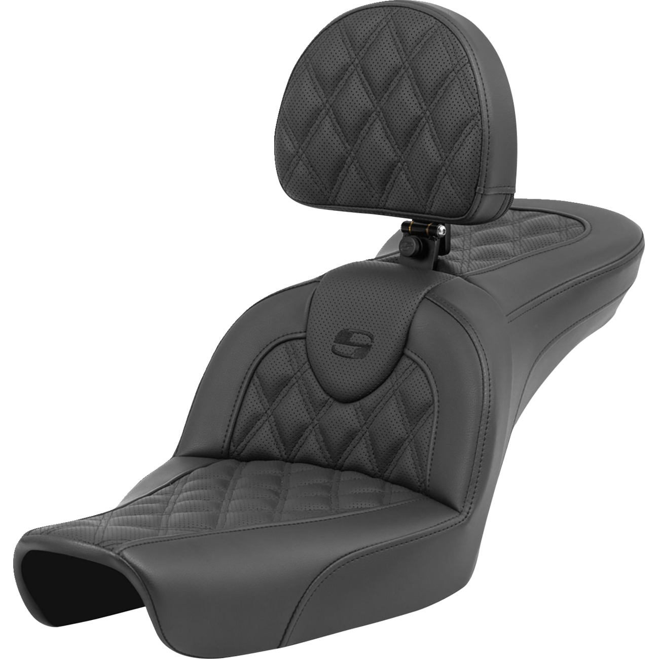 SADDLEMEN Roadsofa™ Seat Lattice Stitch with Backrest FXD '96-'03 89604182BR