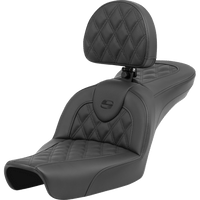 SADDLEMEN Roadsofa™ Seat Lattice Stitch with Backrest FXD '96-'03 89604182BR