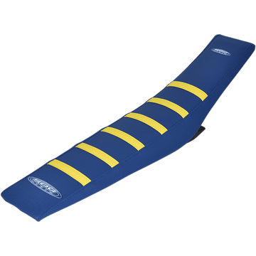 SDG 6-Ribbed Seat Cover Yellow Ribs/Blue Top/Blue Sides