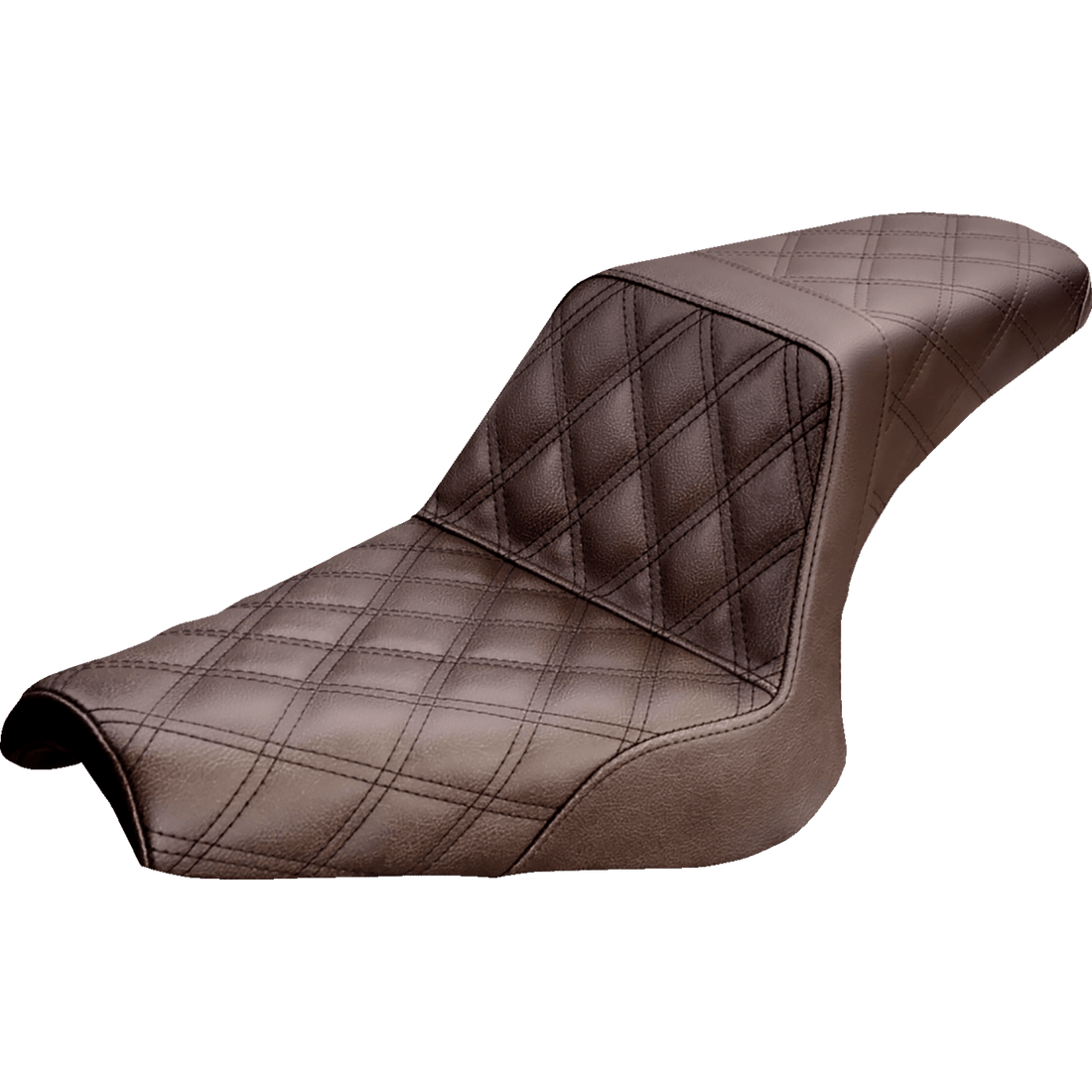 SADDLEMEN Step-Up Seat Full Lattice Stitch Brown Bolt '13-'20 Y1316175BR