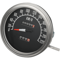 DRAG SPECIALTIES 5" KPH FL-Style 1:1 Speedometer '68-'84 Black Face