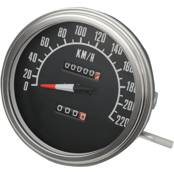 DRAG SPECIALTIES 5" KPH FL-Style 1:1 Speedometer '68-'84 Black Face