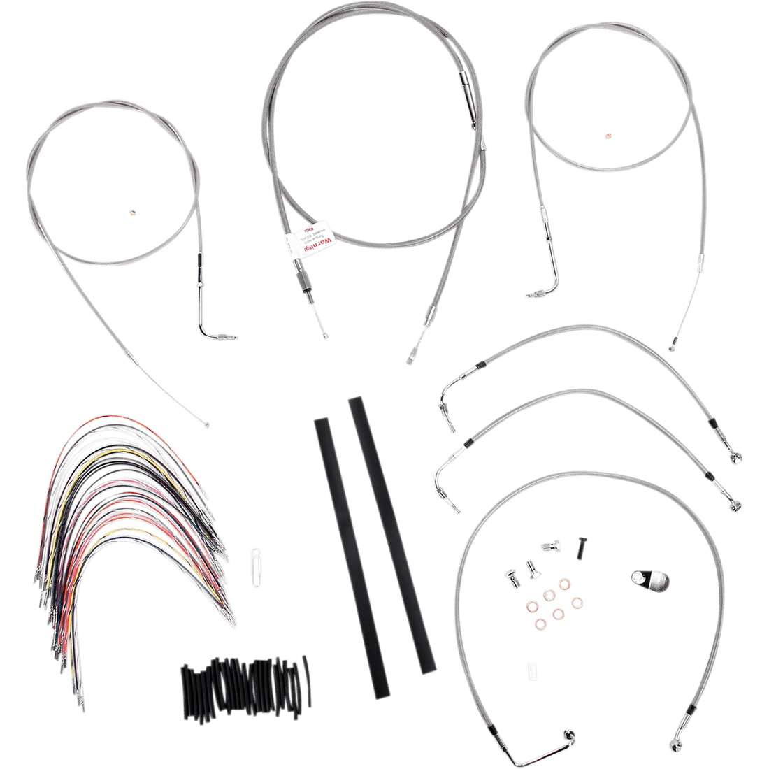 BURLY BRAND Handlebar Cable/Brake Line Kit Complete 18" Ape Hanger Handlebars Stainless Steel