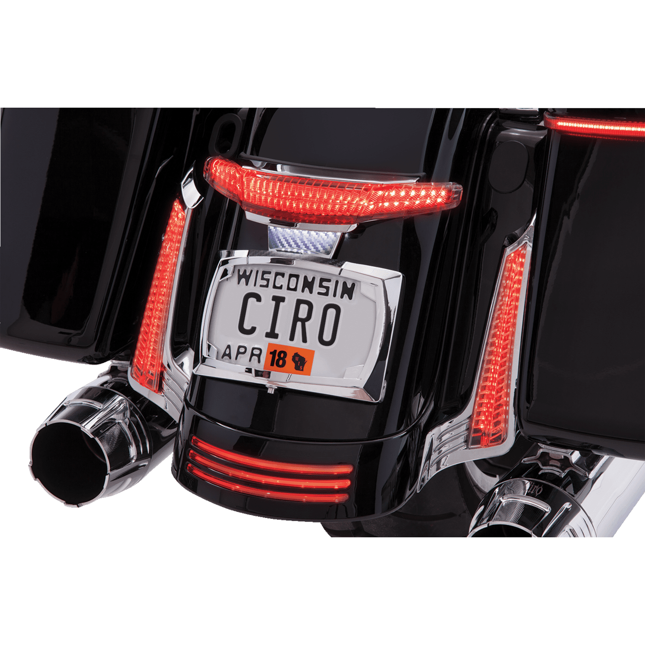 CIRO Taillight/License Plate Holder Chrome