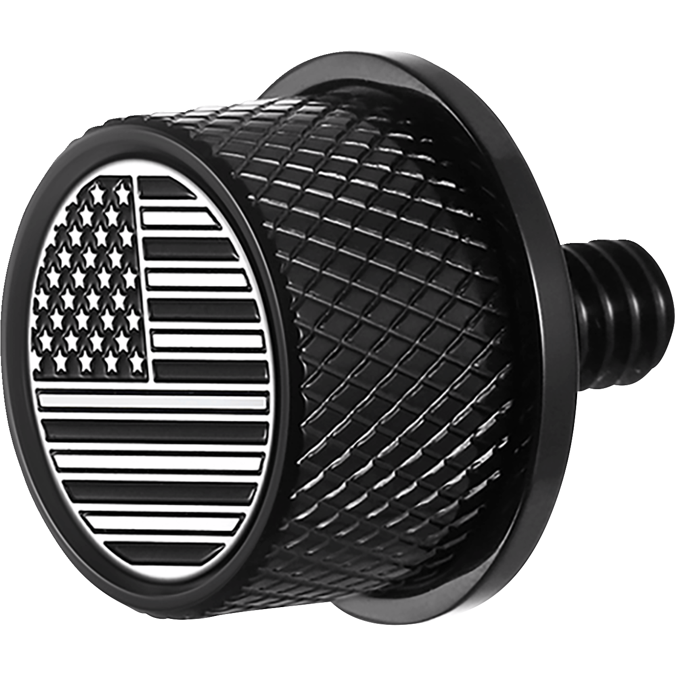 FIGURATI DESIGNS Seat Mounting Knob Black Black/White American Flag Contrast Cut