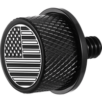 FIGURATI DESIGNS Seat Mounting Knob Black Black/White American Flag Contrast Cut