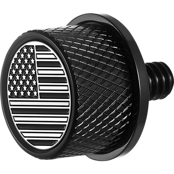 FIGURATI DESIGNS Seat Mounting Knob Black Black/White American Flag Contrast Cut