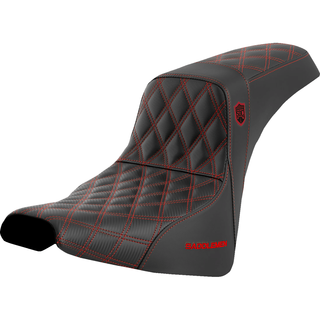 SADDLEMEN Pro Series SDC Performance Seat without Backrest Red Stitch FXBB/FXST '18-'23 SC81830RED