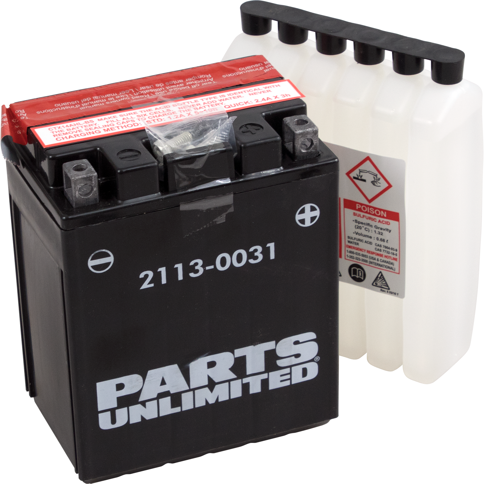 PARTS UNLIMITED AGM Battery YTX14AHLBS .732 L