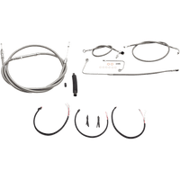 LA CHOPPERS Handlebar Cable/Brake Line Kit Complete Mini Handlebars Stainless LA8151KT2B08