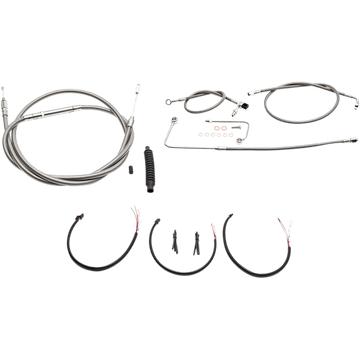 LA CHOPPERS Handlebar Cable/Brake Line Kit Complete Mini Handlebars Stainless LA8151KT2B08