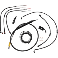 LA CHOPPERS Handlebar Cable/Brake Line Kit Quick Connect Complete 15" 17" Handlebars Midnight LA8155KT216M