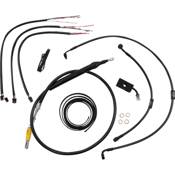 LA CHOPPERS Handlebar Cable/Brake Line Kit Quick Connect Complete 15" 17" Handlebars Midnight LA8155KT216M