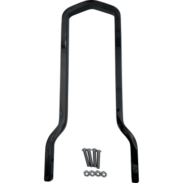 DRAG SPECIALTIES Square Sissy Bar Tall Black 7.5" W