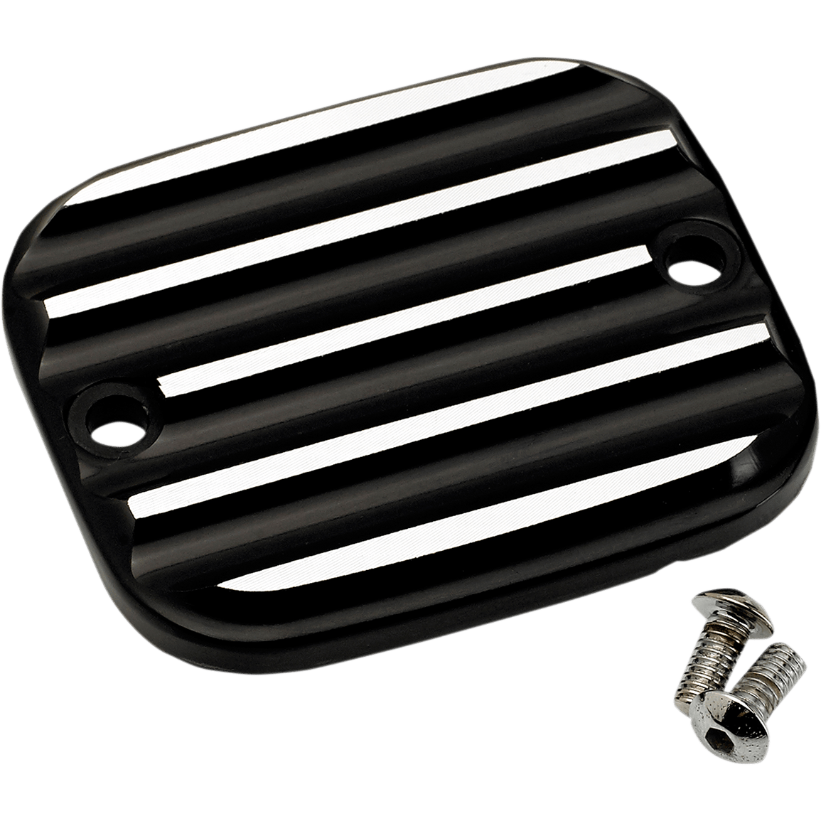 JOKER MACHINE Master Cylinder Cover Brake Front Finned Black/Silver