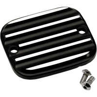 JOKER MACHINE Master Cylinder Cover Brake Front Finned Black/Silver