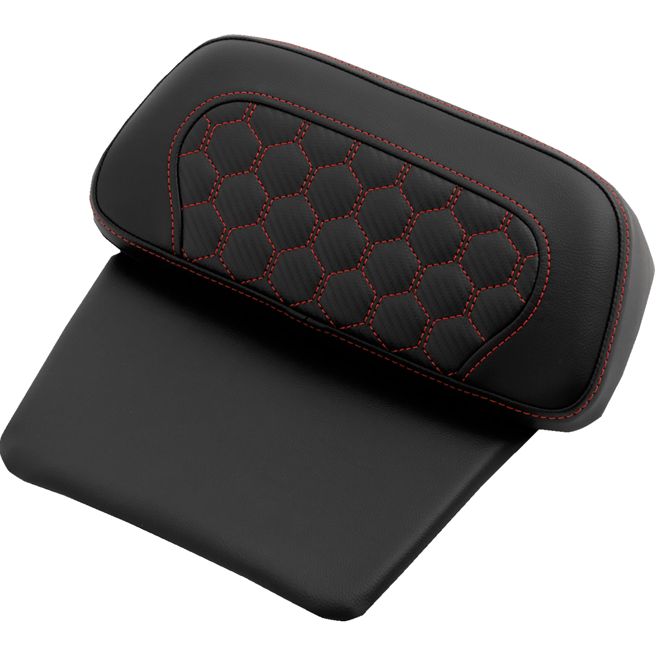 SADDLEMEN Chopped Tour Pak Pad Honeycomb Red Stitching FLH/FLT '14-'24 81407CHCRED