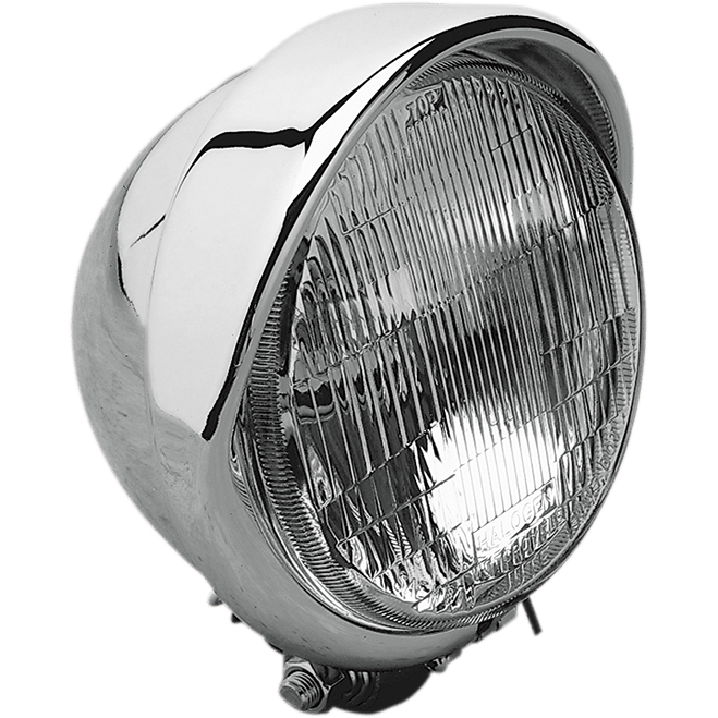 DRAG SPECIALTIES H-4 Headlight with Visor- 5-3/4" Chrome