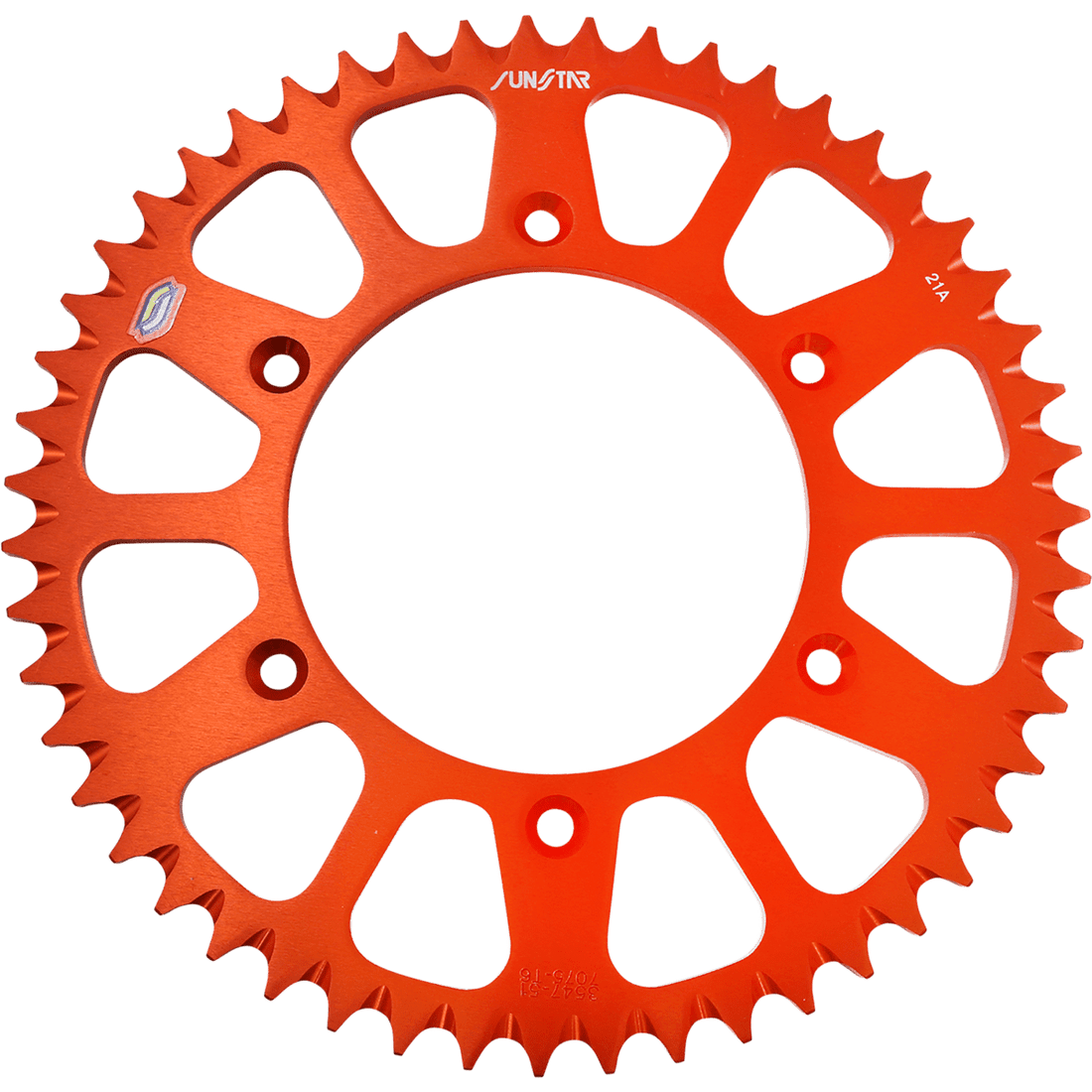 SUNSTAR SPROCKETS Rear Sprocket 51 Tooth Works/Orange 5354751OR